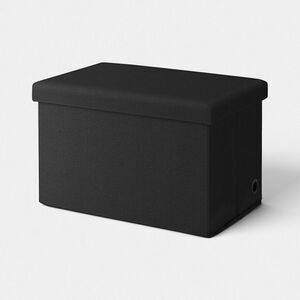 24” Collapsible Double Storage Dorm Ottoman Black - Room Essentials